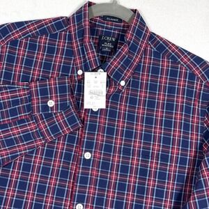 J‎ Crew Shirt Mens Small Tartan Plaid Flex Casual Shirt Red Holiday 2024 NWT